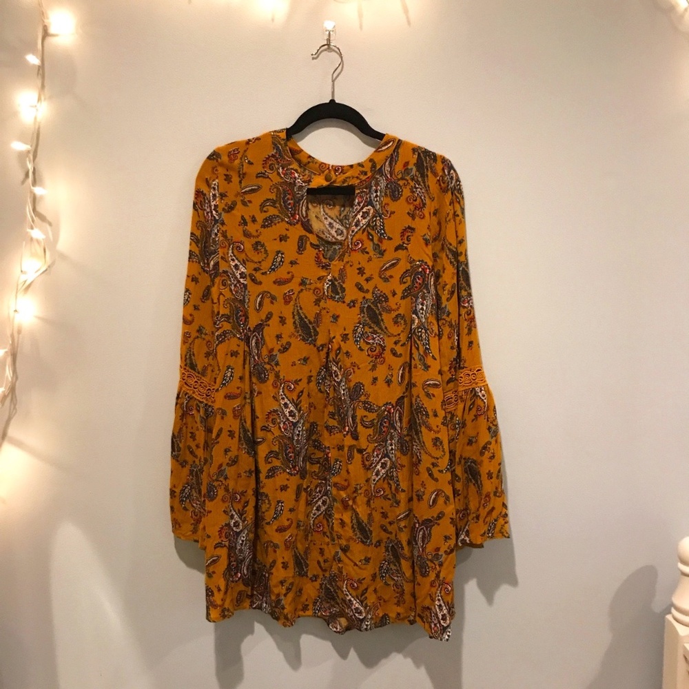 Yellow Bell Sleeve Dress